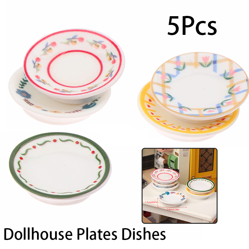 Kitchen Gadgets Website - 5 ชิ้น 1/12 บ้านตุ๊กตามินิจานจานรุ่นบ้านตุ๊กตาจำลองห้องครัวตกแต่งตุ๊กตาบ้านอุปกรณ์เสริมแกล้งเล่นของเล่น