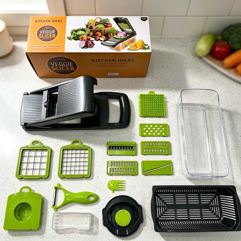 Mandoline Slicer - เครื่องหั่นผักอเนกประสงค์ 16 in 1 พร้อมที่หั่นหัวหอม ที่สไลด์