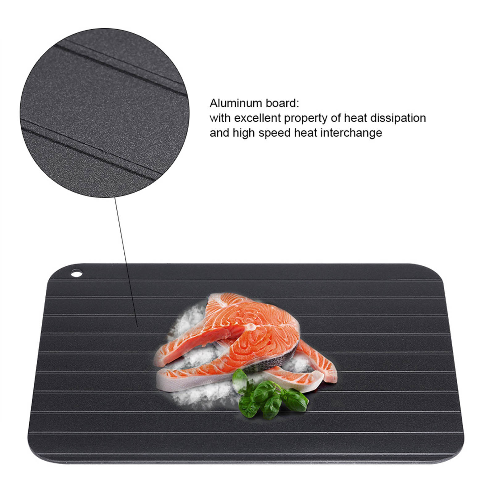 Kitchen Gadgets Cool - ถาดละลายน้ําแข็งอย่างรวดเร็วอลูมิเนียมละลายอาหารถาดละลายน้ําแข็งปลอดภัยเนื้อแช่แข็งปลาถาดอาหารพร้อมแปรงเนื้อ Gadgets ครัว