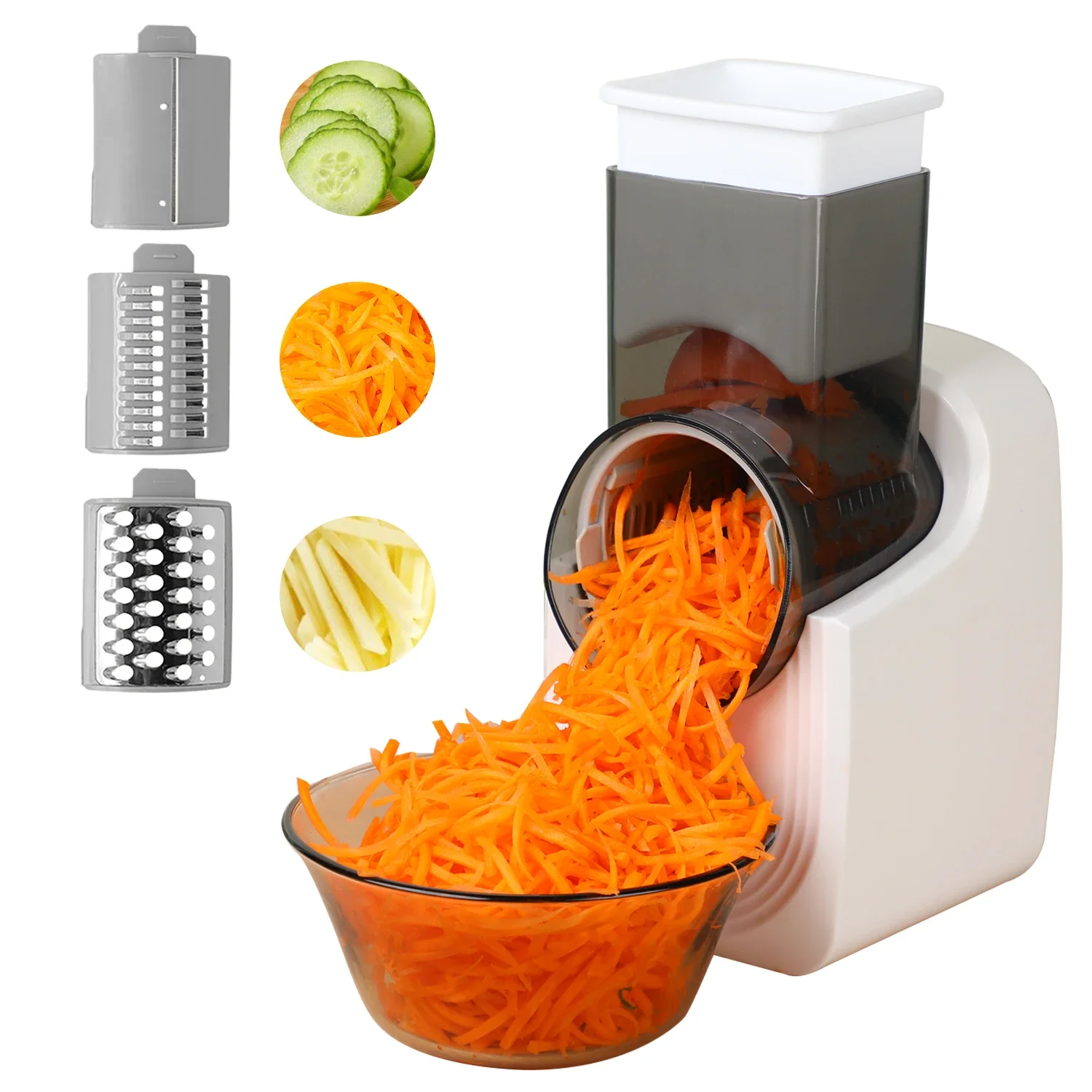 Mandoline Slicer - เครื่องขูดชีสไฟฟ้า เครื่องหั่นไฟฟ้า เครื่องหั่นผักไฟฟ้า เครื่องทําสลัด เครื่องตัดผลไม้ เครื่องเตรียมอาหาร
