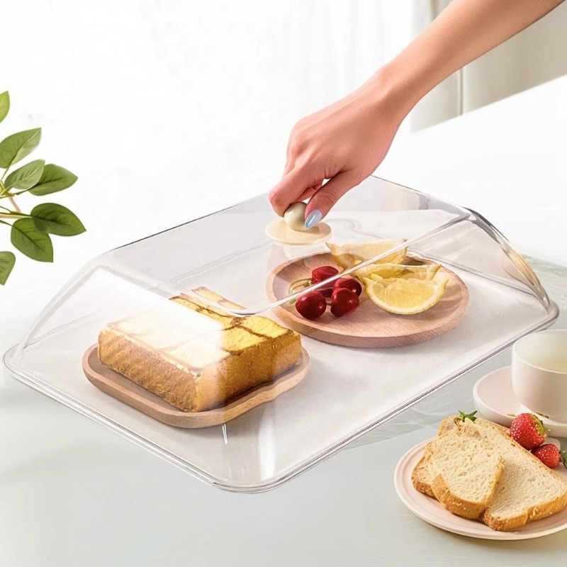 Kitchen Gadgets Website - WORTHBUY ฝาครอบอาหารพลาสติกแบบใช้ซ้ำได้ ป้องกันฝุ่นและแมลง ฝาครอบรักษาความสดของอาหาร ฝาปิดป้องกัน อุปกรณ์จัดเก็บในครัว