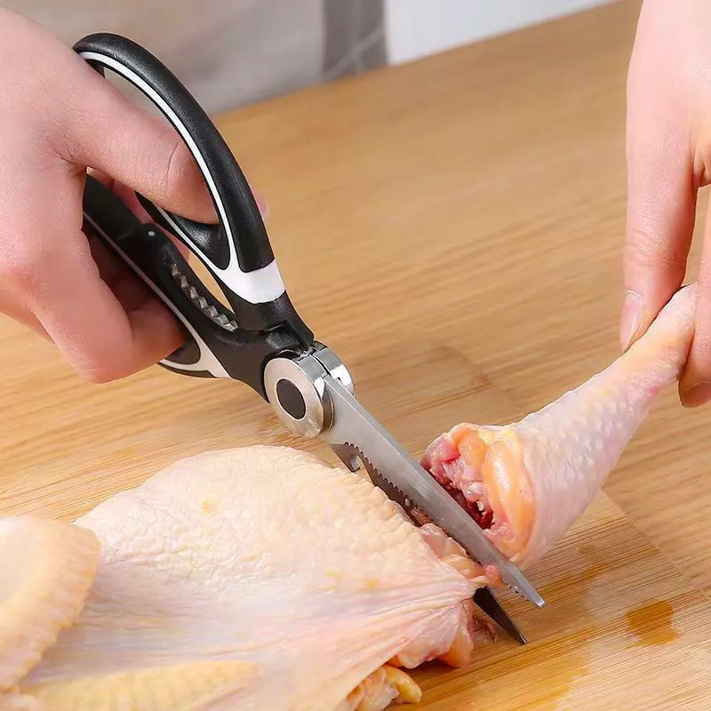 Kitchen Gadgets Cool - กรรไกรครัวสแตนเลสมัลติฟังก์ชั่ไม่ลื่น Sharp กรรไกรกระดูกไก่ปีกไก่ปลาฆ่ากรรไกรบาร์บีคิว
