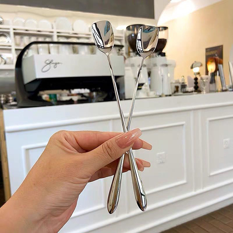Kitchen Gadgets Sale - ช้อนสแตนเลสทรงกลมสีทอง ด้ามยาว สำหรับคนอาหาร ของหวาน อุปกรณ์ครัว ลดราคา