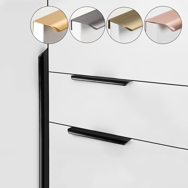Kitchen Gadgets Gold - มือจับลิ้นชักแบบซ่อน 1 ชิ้น สไตล์โมเดิร์น สีทอง/ดำ/โรสโกลด์ อุปกรณ์ฮาร์ดแวร์สำหรับตู้
