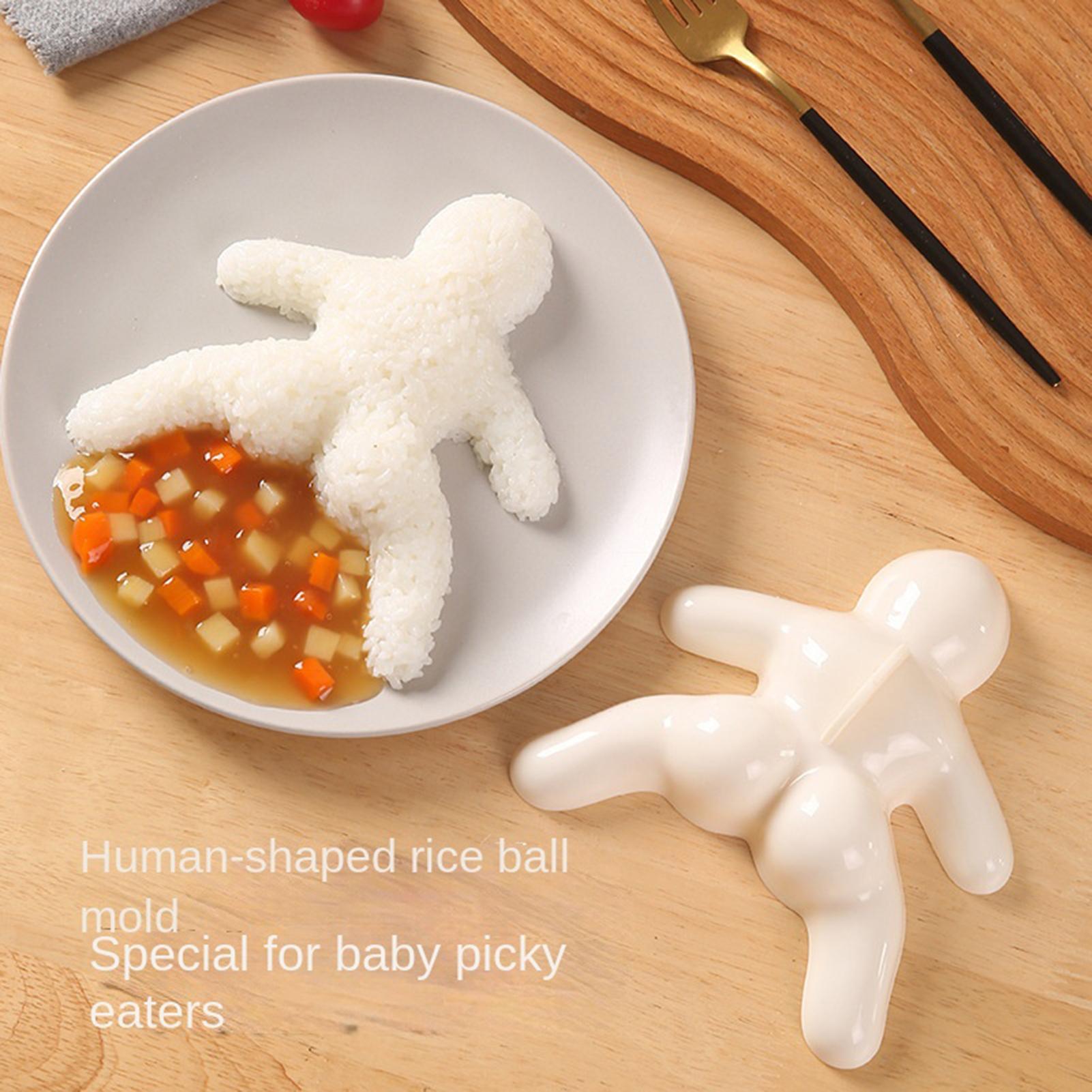 Kitchen Gadgets For Kids - แม่พิมพ์ข้าวปั้นขนาดเล็กน่ารัก รูปทรงมนุษย์ วัสดุ PP ไม่ติดกระทะ ใช้งานง่าย