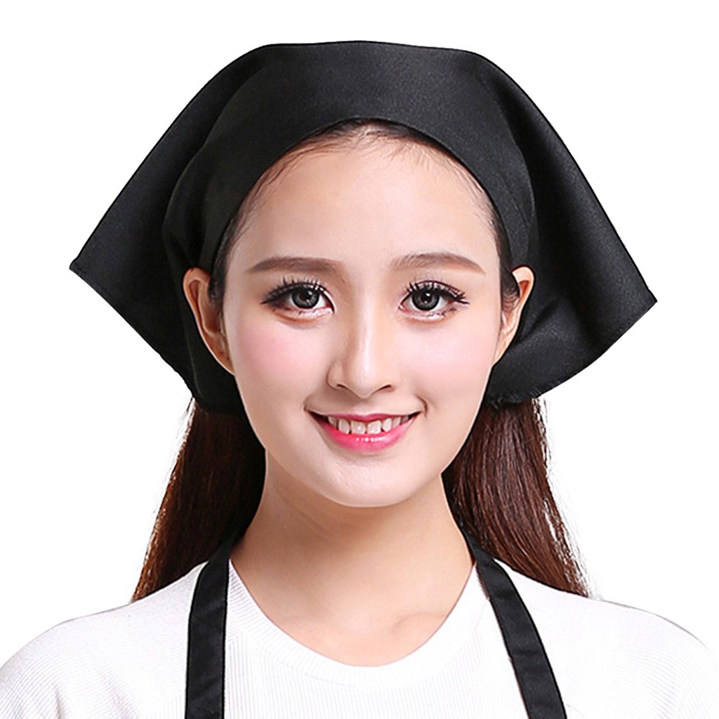 Kitchen Gadgets For Women - หมวกเชฟสีพื้นแบบบางทนทานสำหรับทุกเพศ ผ้าโพกศีรษะทรงสามเหลี่ยมสำหรับครัว ร้านอาหาร คาเฟ่ หมวกพนักงานเสิร์ฟ หมวกยูนิฟอร์มสำหรับงานบริการอาหาร