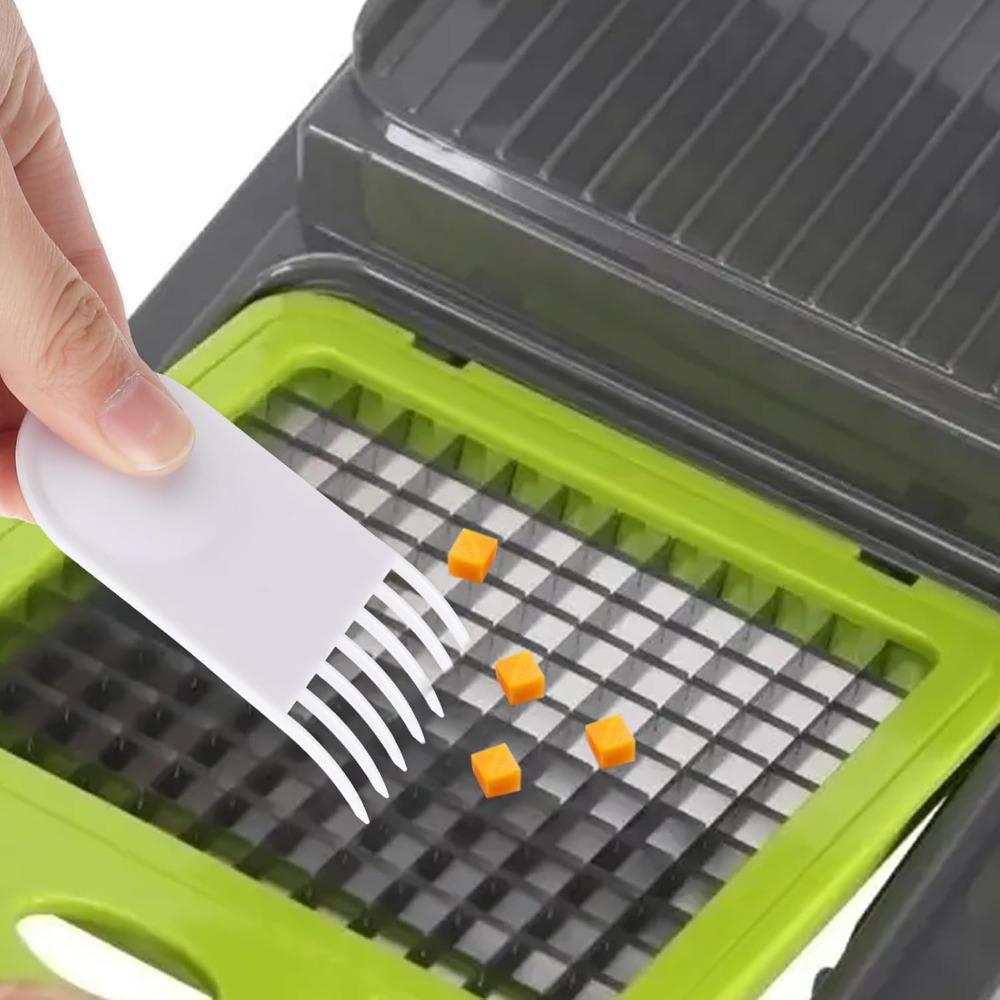 Kitchen Gadgets Vegetable Cutter - แปรงทำความสะอาดเครื่องสับผัก 2 ชิ้น อุปกรณ์อเนกประสงค์ สีขาว ทำจากพลาสติก