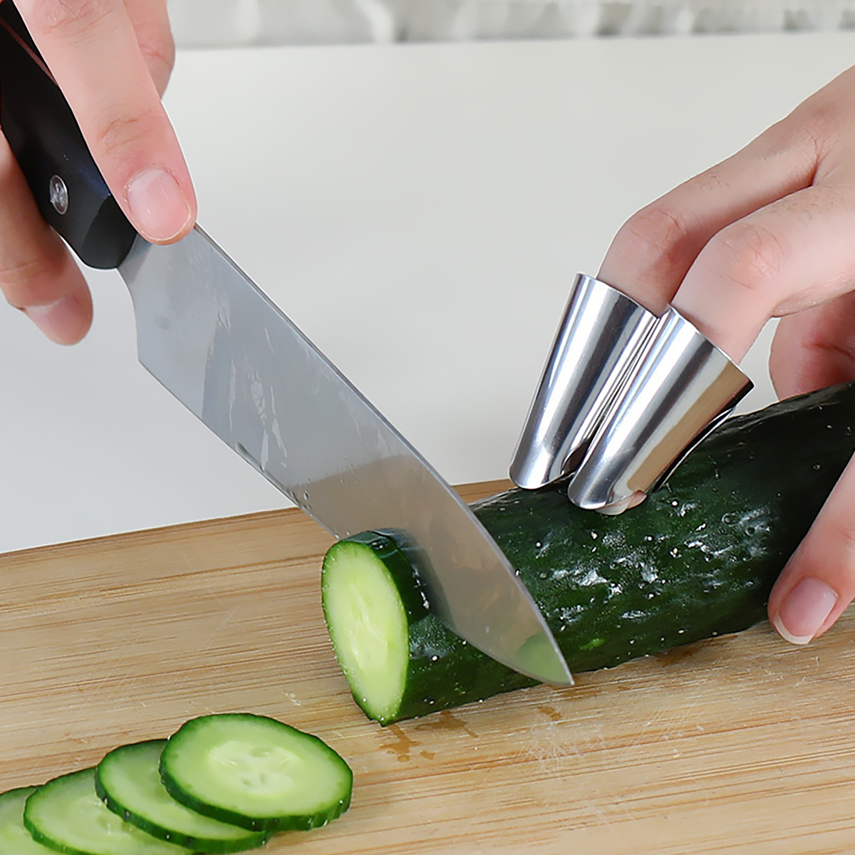 สแตนเลส Finger Guard Finger Ha - Kitchen Gadgets Cool บทวิจารณ์และราคา
