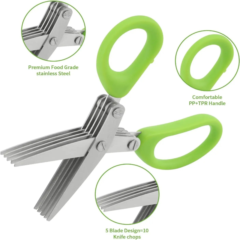 กรรไกรตัดสมุนไพร 5 ใบมีด สแตนเ - Kitchen Gadgets Save Time บทวิจารณ์และราคา