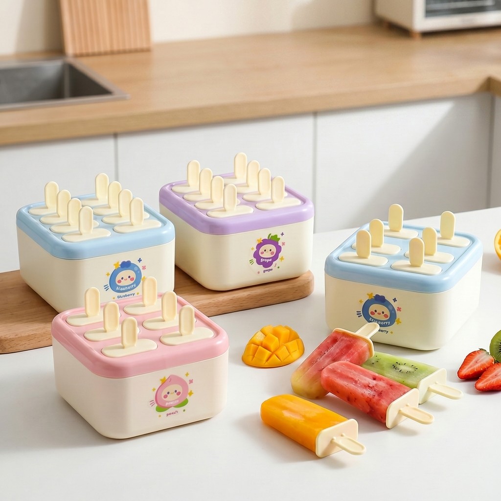 แม่พิมพ์ไอศกรีมพลาสติกพร้อมฝาป - Kitchen Gadgets For Kids บทวิจารณ์และราคา