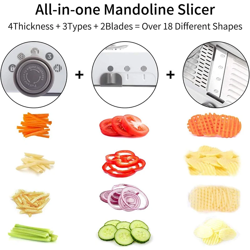 เครื่องหั่นมันฝรั่งสเตนเลสสตีล - Mandoline Slicer บทวิจารณ์และราคา