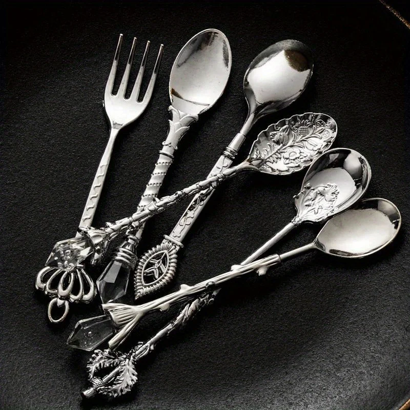 6ชิ้นช้อนส้อมสไตล์วินเทจแบบราช - Kitchen Gadgets Gold บทวิจารณ์และราคา